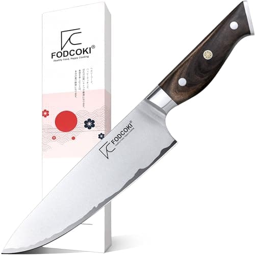 FODCOKI Japanese Chef Knife 8 Inch Kitchen Sharp Knife High Carbon Steel AUS10 with Ebony Wood Handle Professional Chefs Knife for Cutting Meat Vegetable — image 1