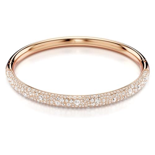 Swarovski Sublima Bangle Bracelet, Snow Pavé of Clear Round Crystals in a Rose Gold-Tone Finished Setting, Size M, Part of the Sublima Collection