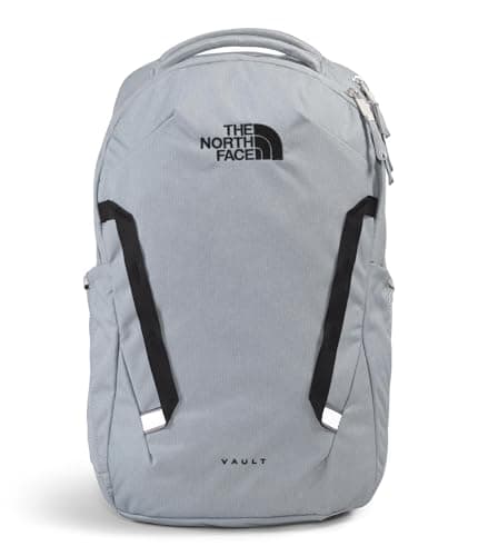 The North Face Vault Everyday Laptop Backpack - Commuter Travel Bag, Water-Repellent Finish, Spacious Compartment, Mid Grey Dark Heather/TNF Black-NPF, One Size
