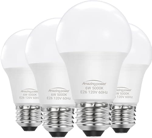 Amazing power E26 LED Bulb, 40W Equivalent Medium Base Light Bulb, Non-Dimmable, Daylight White 5000K, 6W Bright White LED Bulbs for Home Lighting Lamp, 4-Pack — image 1