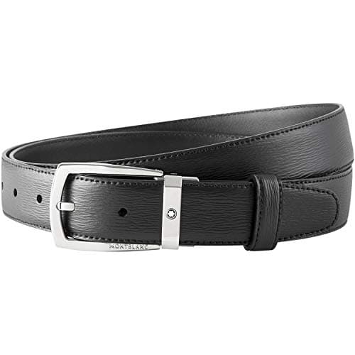 MONTBLANC Black Leather Belt- Black116706, Brand Size 47
