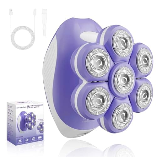 Bartrimber 7D Electric Razors for Women Legs, Smooth Electric Body Shaver | 360° Wide-Area Silky-Smooth Shaver Heads, 5 Min Fast & Close Body Shaving, Waterproof Wet & Dry Use, Light & Travel Cap, Plum — image 1