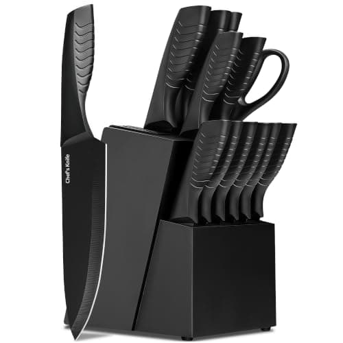 Knife Set with Built-in Sharpener Block, Dishwasher Safe — image 1