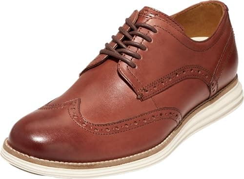 Cole Haan Men's Original Grand Shortwing Oxford Shoe, Woodbury Leather/Ivory, 12 Medium US