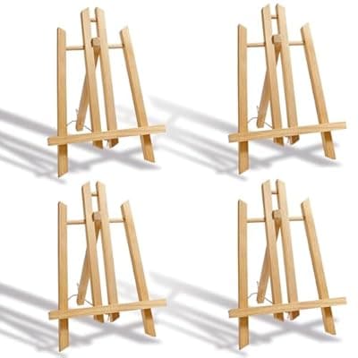 11 in Easel Stand for Painting, Canvases, Art, Crafts, Tabletop Easels, Small Table Top Paint Station for Kids Adults, Portable Display Photo Picture Sign Holder(4 Pack)