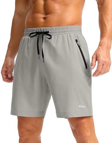 Pudolla Men's Athletic Shorts with Zipper Pockets 5"/7"/9" Lightweight Quick Dry Workout Gym Running Shorts — image 1