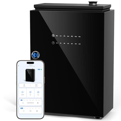 FYNTRA Essential Oil Diffuser - HVAC System, 5500 Sq.Ft Waterless Diffuser, Whole House & Aromatherapy Diffuser, Oil Diffuser for Office Home Large Room, WiFi & Bluetooth App Control, Jet Black