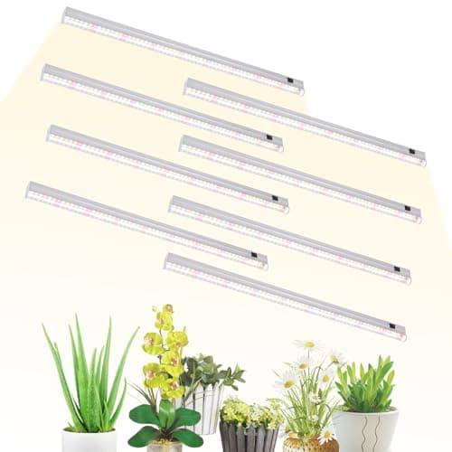 DingChen T5 Grow Lights, 2FT 120W (8×15W, 1000W Equivalent), Full Spectrum Grow Lights for Indoor Plants, 4000K, Plug and Play, Easy to Install, for Greenhouse & Plant Shelves (8 Pack) — image 1