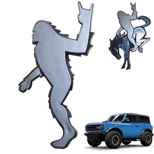 Add-A-Sasquatch Emblem for Bronco, 3x4 Inch, Off-Road Decal with 3M Adhesive, Custom Vehicle Accessory (Black Metallic2) — image 1