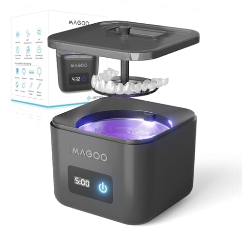 Ultrasonic Retainer Cleaner Machine, Denture Cleaner for Aligners Night Guards Braces Mouth Guards Toothbrush Heads,All-in-One Dental & Jewelry Cleaner, 45kHz 200ML, Dual Modes — image 1