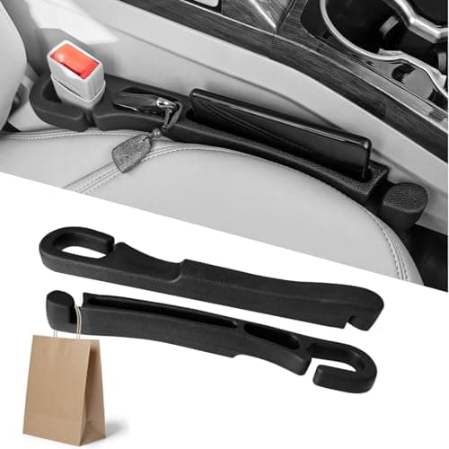 CGYISOL Car Seat Gap Filler 2 Pack with Organizer Hook, Car Seat Gap Plug Fills Gap Between Seat & Console Prevent Small Items & Tools from Falling Seat Side Gap Fits Cars, SUVs, Trucks & Sedans — image 1
