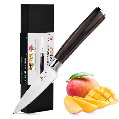 imarku Paring Knife - Paring Knives, 3.5 Inch Small Kitchen Knifes - Japanese High Carbon Stainless Steel Fruit Knife, Ergonomic Pakkawood Handle, Ultra Sharp Blade, Unique Gifts for Men and Women — image 1