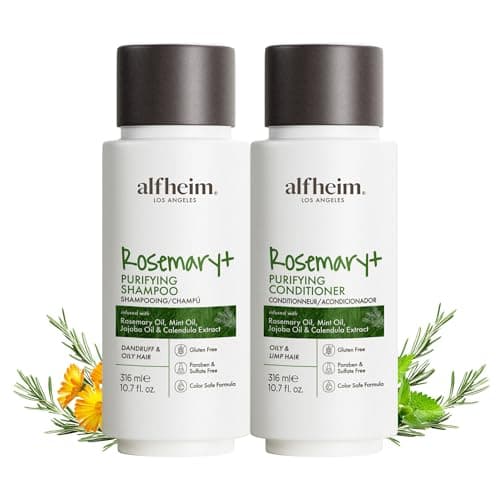ALFHEIM Rosemary+ Purifying Shampoo & Conditioner Set Travel Size – Balancing Care for Oily & Fine Hair with Rosemary, Peppermint & Jojoba Oils – Deep Cleanse, Lightweight Hydration, Sulfate Free — image 1