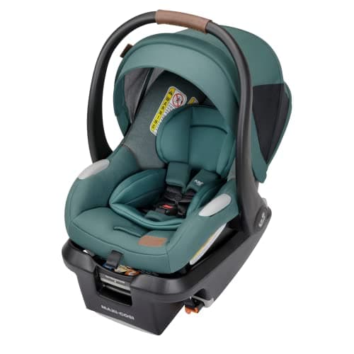 Maxi-Cosi Mico Luxe+ Baby Car Seat: Infant Car Seat with Base and Versatile Baby Carrier Seat Functionality, Essential Green