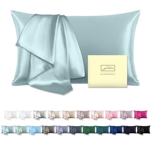 Mulberry Silk Pillowcase for Hair and Skin Standard Size 20"X 26" Pillow Case with Hidden Zipper Soft Breathable Smooth Cooling Silk Pillow Covers for Sleeping (Haze Blue,Standard,1Pcs) — image 1