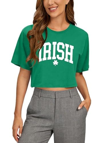 Ithalt St Patricks Day Shirt Women Lucky Irish Shamrock Tshirt Saint Patricks Day Tee Tops Green Long Sleeve Shirts — image 1