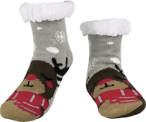 BenSorts Kids Slipper Socks Girls Boys Warm Fuzzy Fleece Christmas Socks Gift Stocking Stuffers — image 1