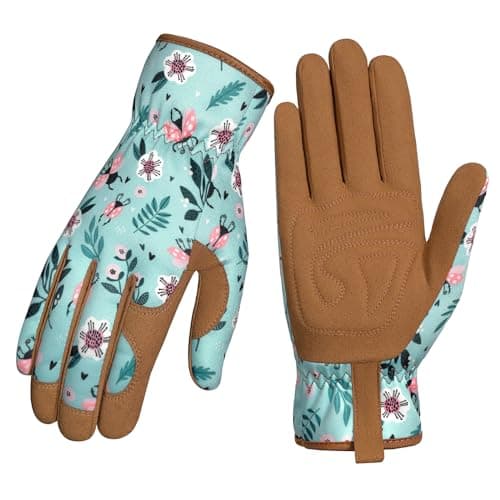 Pleneal Gardening Gloves for Women - Leather Garden Gloves Thorn Proof, Outdoor Protective Working Gloves, Medium Size