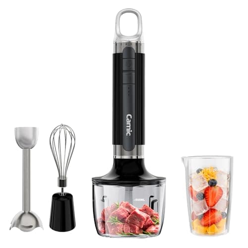 Cordless Immersion Hand Blender with Charging, 4 in 1 Hand Blenders Set,6-Speed Turbo, Wall-Mountable Design, Includes Chopper, Whisk & Frother for Soup, Baby Food & Smoothies (Black) — image 1