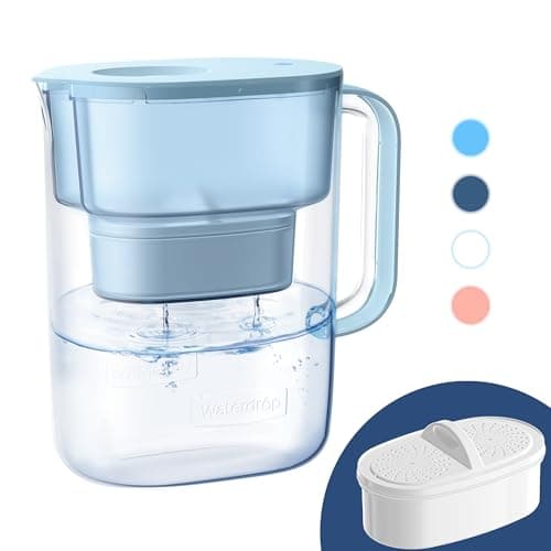 Waterdrop PT-07B Water Filter Pitcher, 10-Cup, NSF Certified, 200-Gallon Long-Life Filter, Improves Coffee & Tea Taste, Reduces PFOA/PFOS and Chlorine, 5X Longer Filter Life, Blue — image 1