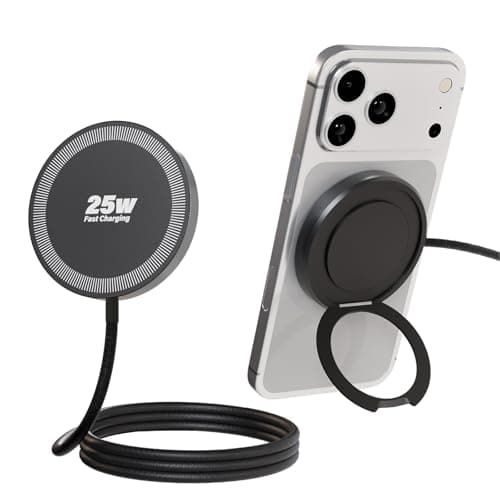 Magnetic Wireless iPhone Charger Fast Phone Charger with Kickstand, 6.6FT 25W Fast Phone Charging Pad Wireless Magnetic Charge for iPhone 17/17Air/16 Pro Max/16 Plus/15 Pro Max Black — image 1