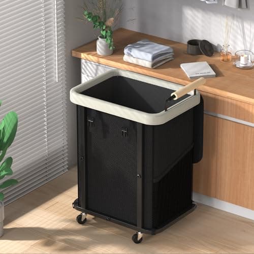 Laundry Hamper with Lid,150L Rolling Laundry Basket with Wheels & Handle — image 1