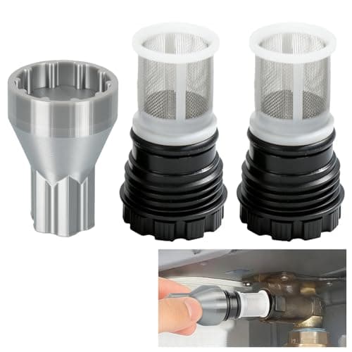 Brolena 3-in-1 Filter Removal Tool & 2 Inlet Filters Kit Compatible with Rinnai Water Heaters, Works with Power Drivers, Wrenches or Hand Grip for Easy Maintenance — image 1