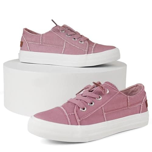 Womens Slip On Sneakers Low Tops Canvas Shoes for Women Casual Tennis Shoes Play Sneakers Fashion Shoes — image 1