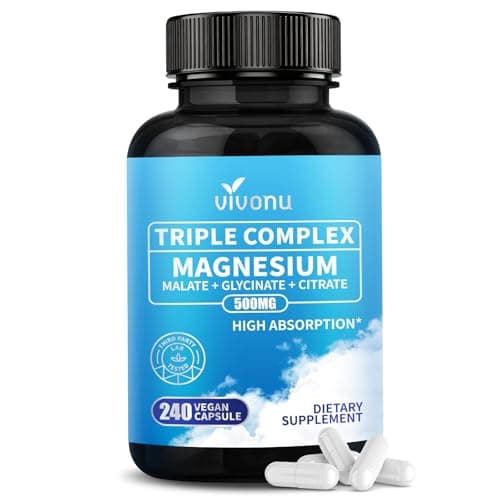 Triple Magnesium Complex for Women and Men - Magnesium Glycinate 400mg, Malate, Citrate, High Absorption Chelated Magnesium Supplement Support Sleep, Muscle, Non-GMO, Gluten Free - 240 Capsules — image 1