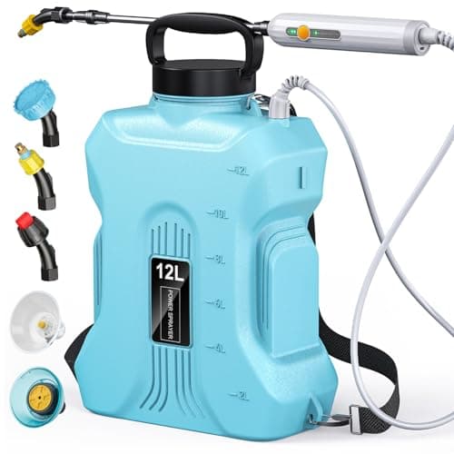 Backpack Sprayer,Sprayers in Lawn and Garden,Battery Powered Sprayer 3.5 Gallon,Telescopic Wand,5 Nozzles,Electric Sprayer with USB Rechargeable Handle,Portable Water Sprayer 12L