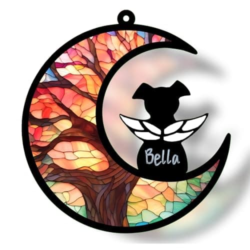 GDuolaPaws Dog Memorial Suncatcher Gift Package with Sympathy Card, Personalized Dog Grief Gift with Pet Name Date for Dog Loss, Pet Passing Away Gift for Dog Death (LifeTree) — image 1