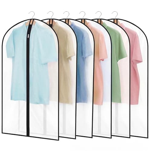 6 Pack Garment Bags 60 * 100cm, 40in PEVA Translucent Garment Covers, Suit Storage Bags, Dress Organizer Bags Used To Protect Shirts, Winter Coats, Jackets — image 1