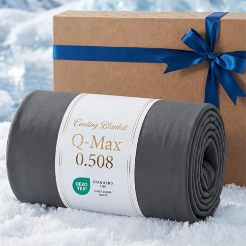 Bedsure Lightweight Cold Blanket for Summer, Bed Cooling Blanket Throw Size for Hot Sleepers, Ice Cool Essentials for Hot Nights, Breathable Thin Bedding for Teens, Adults, Dark Grey, 50" x 60" — image 1