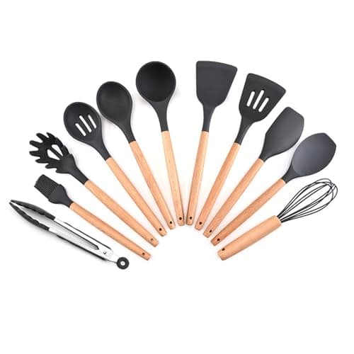 Nanafu Silicone Cooking Utensils Set,12pcs Non-Stick Silicone Cooking Kitchen Utensils Spatula Set Heat resistant silicone kitchenware set suitable for non stick pot cooking — image 1