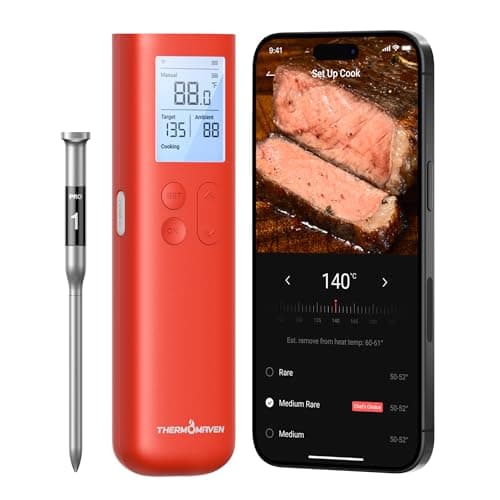 ThermoMaven Smart Bluetooth Wireless Meat Thermometer, 10X Enhanced Sub-1G Signal and Stability, Standalone Display Base, Certified Accuracy ±0.5°F, WiFi Unlimited Range for BBQ, Oven, Smoker, Grill — image 1