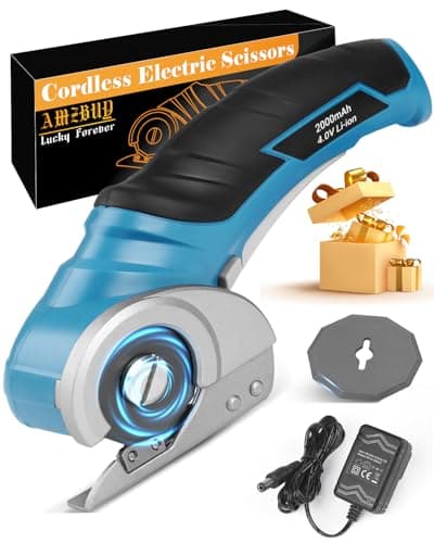 Cardboard Cutter Cordless Electric Scissors - Fathers Day Dad Gifts from Daughter Son, Electric Box Cutter for Cardboard Recycling, Rotary Blade Heavy Duty Carpet Cutting Tools Easter Basket Stuffers