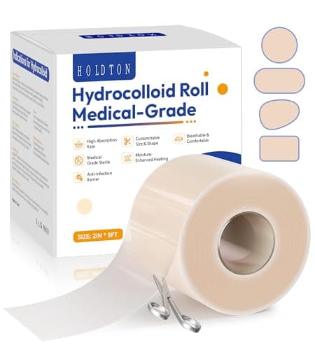 HOLDTON Hydrocolloid Roll for Wound Care, 2" × 5FT Cut-to-Size Hydrocolloid Bandages with Self-Adhesive, Ultra-Absorbent Dressing for Blisters, Burns, Acne & Minor Cuts, Waterproof, Invisible — image 1