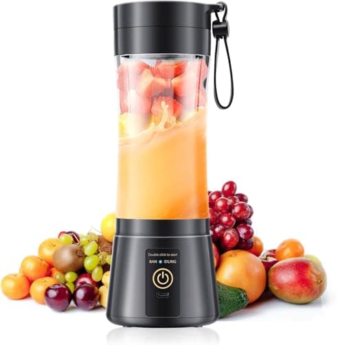Portable Blender, Cordless Personal Smoothie Blender with USB Rechargeable & 6 Blades, Compact Mini Juicer Powerful Blending for Shakes/Fruits/Veggies/Travel/Home/Office/Gym/Camping — image 1