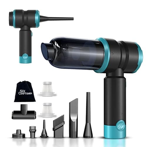 Handheld Car Vacuum with 15000PA Power, 4 in 1 Powerful Cordless Vacuum Cleaner & Air Duster with 2000mAh Battery, Rechargeable Portable Mini Hand Held Vacuum for Car, Home,Office,Pet Hair(Blue)