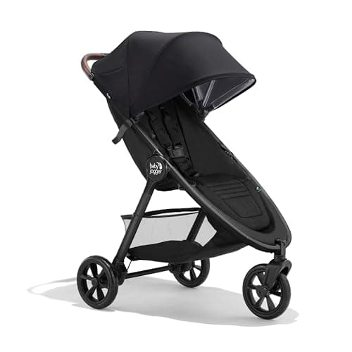 Baby Jogger City Mini GT3 All Terrain Stroller with Forever Air Rubber Tires and All Wheel Suspension with Magnetic Buckle and No-Rethread Harness, Height-Adjustable Handlebar, and Foot Brake