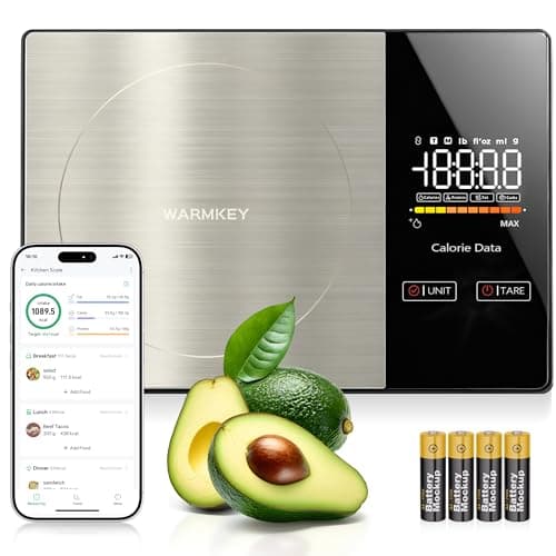 WARMKEY Smart Nutrition Food Scale - Digital Kitchen Scale with Nutritional Calculator App,Tare Function,Track Calories &24 Nutrients,11lb, Grams/Ounces, Healthy Eating & Meal Prep — image 1