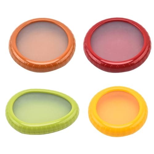 Iosjeude Set of 4 Reusable Storage Containers Avocado Saver Onion Keeper Tomato Holder Fruit Saver Fruit Organizer Soft Shell Food Container for Fridge Keep Fresh — image 1