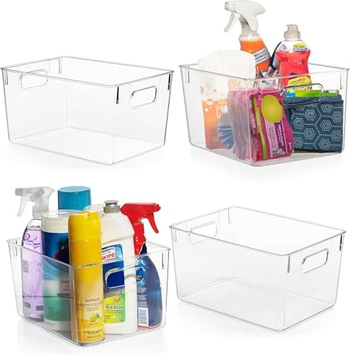 ClearSpace Clear Plastic Storage Bins – Pantry Organizers & Storage Containers, Cabinet Organizer - Home Organization Must Haves for Kitchen, Laundry Room, Office, Closet, Garage & Freezer — image 1