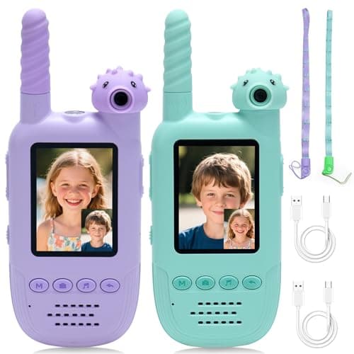 Kids Video Walkie Talkies, 2 Pack Long Range Walkie-Talkie for Kids, Rechargeable Video Call Toys with Camera for Indoor,Camping,Hiking,Travel,Christmas,Birthday Gift for Boys Girls Age 3-12