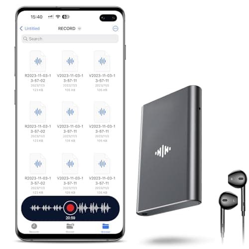 128GB(9200H Storage) Magnetic Voice Recorder - Coptdyy Recording Device with DSP4.0 AI Noise Cancellation, HD Audio Recorder, Compact Voice Activated Recorder for Lectures/Meetings/Interviews