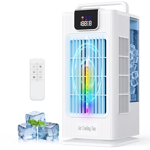 Portable Air Conditioners, 2000ML Personal Air Conditioner, Mini Air Conditioner, Evaporative Air Cooler Fan with 120° Oscillation, 7 RGB Light Modes, 4 Speeds & 1-8H Timer for Bedroom Office — image 1