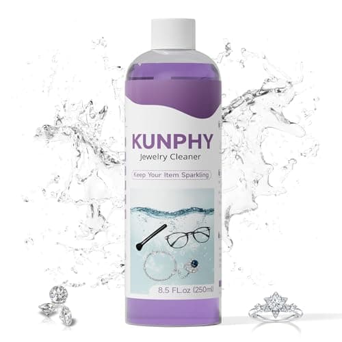 kunphy Upgraded Jewelry Cleaner, New Plant Formula for All Ultrasonic Cleaners, Enhanced Cleaning Effect, Multi-Purpose Glasses cleaner for Silver, Gold, Rings, Diamond and Eyeglass(8.5 oz, 250 ml) — image 1
