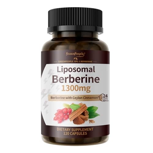 GREENPEOPLE Liposomal Berberine HCL1300mg - Berberine Supplement with Ceylon Cinnamon Activates AMPK - High Absorption Formula Healthy Weight Support – Non-GMO/Vegan – 60-Day — image 1