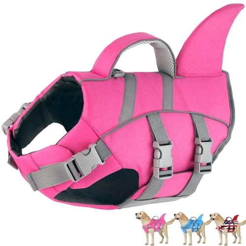 Dogcheer Shark Fin Dog Life Jacket, Adjustable Dog Harness Life Vest for Swimming Boating, Reflective Puppy Swim Vest Pet Flotation Device for Small Medium Large Dogs -Pink, M — image 1