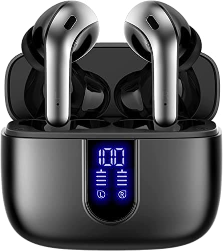 TAGRY Bluetooth Headphones True Wireless Earbuds 60H Playback LED Power Display Earphones with Wireless Charging Case IPX5 Waterproof in-Ear Ear buds with Mic for TV Smart Phone Laptop Computer Sports — image 1